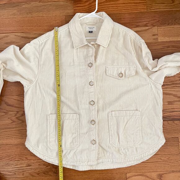 American Eagle Corduroy Shacket Womens XXL Cream Button Up Normcore Casual Cozy - Picture 10 of 11